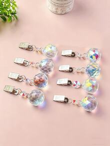 1-4pcs Crystal Glass Tablecloth Clips With Stainless Steel Clamps, Decorative Transparent Curtain Weights, Suitable For Home Dinner, Kitchen/Dining Room/Home/Garden Decor, DIY Tablecloth Decoration Hanging Accessories Set - Multicolor - View 7
