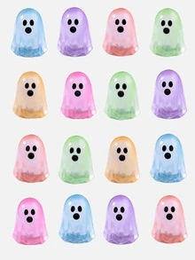 100/50/20/10/1pc Glowing Mini Ghost, Fun Decorative Gift For Halloween Party, Suitable For Theme Party, DIY Party Decoration Accessories, Tabletop Decor, Garden Decor - Multicolor - View 3