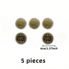 Yes Or No 幸運硬幣，決策紀念幣，雙面徽章，收藏禮品，萬聖節禮物，硬幣，硬幣收藏，硬幣展示盒，貨幣，桌遊，男士配件，紀念幣，遊戲 - 銀色 - 查看 11