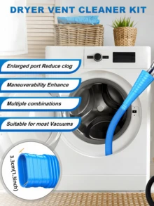 2PCS Dryer Vent Cleaner Kit Lint Remover Set, Vacuum Hose Attachment Brush & Universal Dryer Vent Vacuum Hose Replacement Parts - View 5