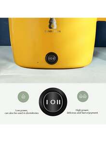 SOKANY Olla Eléctrica Mini, Olla Portátil Antiadherente, Cocción Rápida, Potencia Ajustable, Adecuada para Dormitorio, Esencial de Cocina - Amarillo - Ver 5