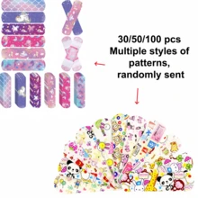30/50/100pcs Plester Kartun, Plester Mini Kreatif Bernapas Gaya Korea Lucu untuk Dewasa, Pas, Berbagai Motif Dikirim Secara Acak - View 1
