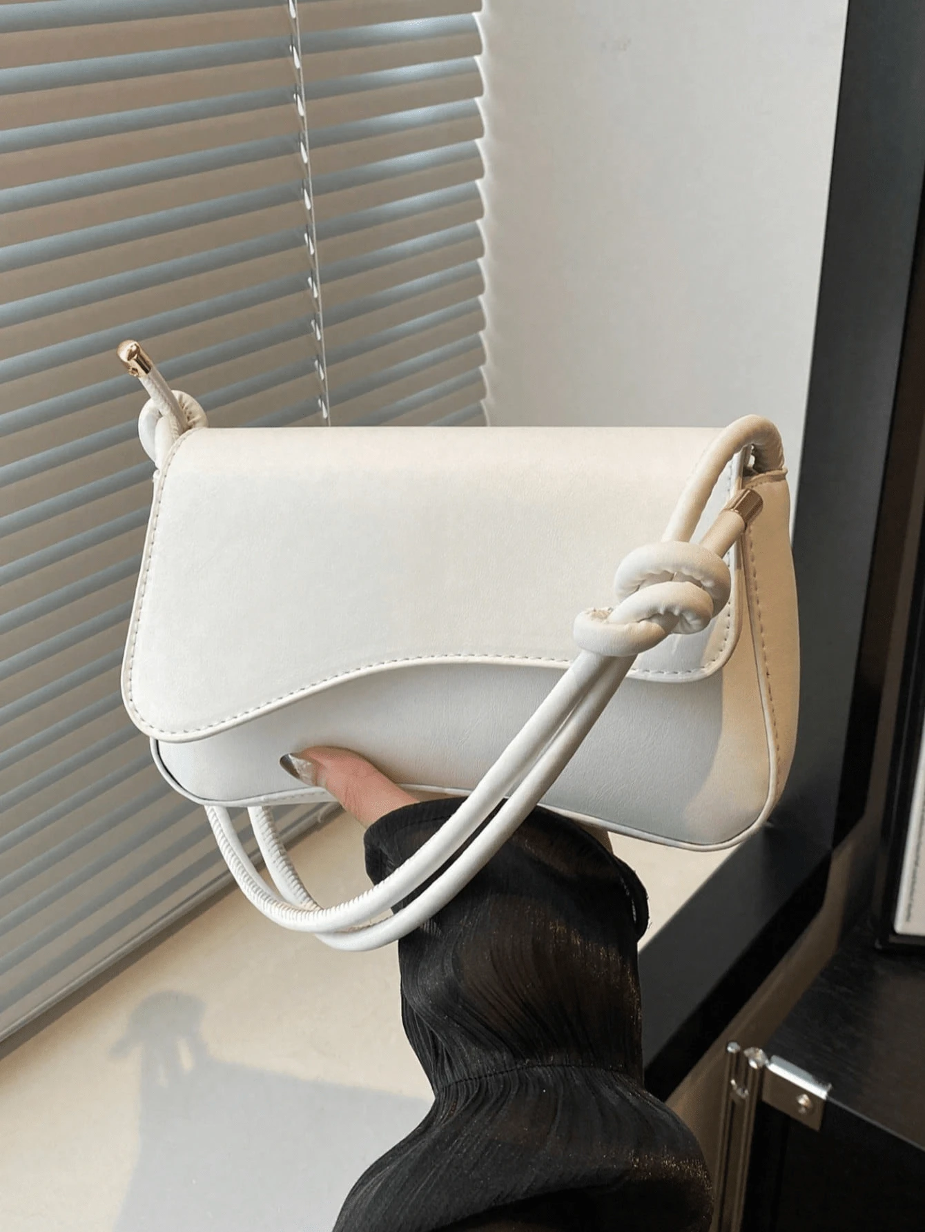 Elegant PU Leather Small Rectangular Crossbody Bag,Flap Closure With Rope Strap Detail,Lightweight Shoulder Purse For Women,Daily Wear, Dating, Summer