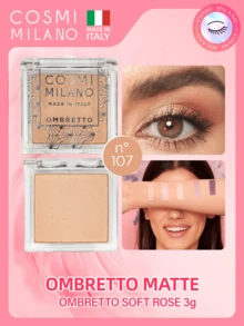 COSMI MILANO Made In Italy Holographic Shimmer Single-Color Eyeshadow Ultra Fine Pigments Three-Dimensional Iridescence Effect, Easy To Apply Without Flaking Long-Lasting Essential Eye Make-Up For Women Ideal Spring Summer Gift Birthday Party Daily Look And Event - 柔玫瑰 - 查看 1