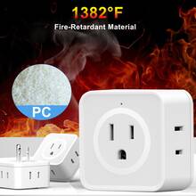 Multi-Outlet Socket Adapter, Multi-Outlet Socket Extender, 5-Way Wall Outlet Extender, Compact Power Socket Splitter, Essential For Cruise, Travel, Home, Office, Dorm - White - View 8