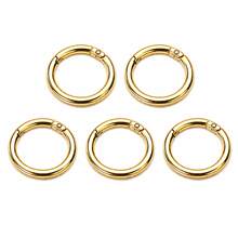 10pcs Metal O-Ring Spring Clasps, DIY Jewelry Openable Round Keychain Lobster Clasp Dog Leash Connector - Multicolor - View 7