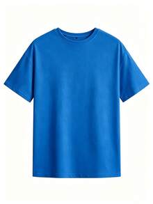 Women's Basic Short-Sleeve T-Shirt Autumn/Winter 2025 - Round Neck, Loose Fit, Stylish  Butterfly Print, Soft Fabric With Excellent Drape. Super Versatile! - 藍色蝴蝶 - 查看 3