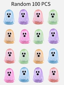 100/50/20/10/1pc Glowing Mini Ghost, Fun Decorative Gift For Halloween Party, Suitable For Theme Party, DIY Party Decoration Accessories, Tabletop Decor, Garden Decor - Multicolor - View 13