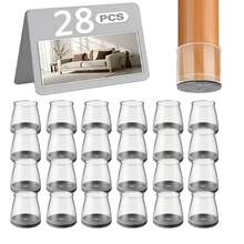 12/24/28 piezas Almohadillas de fieltro redondas antideslizantes para patas de silla de color gris nube, protectores antideslizantes, almohadillas deslizantes, resistentes al agua y al desgaste, que reducen eficazmente los arañazos en el suelo y proporcionan un deslizamiento suave y silencioso - Multicolor - Ver 3