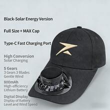 太陽能 5 段風速棒球帽，數位電池顯示，Type-C 快充，戶外釣魚防曬涼帽 - 其他 - 查看 12