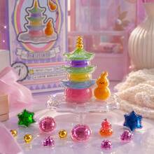 Bộ nhãn dán 3D nhiều lớp phồng, nhãn dán trang trí dập nổi pha lê dạng thạch với sao, chuông và chùa nhiều màu, có thể xếp chồng để tự tạo cảnh trang trí bàn làm việc, dùng làm nhãn dán phẳng cho ốp điện thoại, scrapbook, sổ nhật ký, sổ tay, album và quà tặng - Hình chữ nhật - Xem 7
