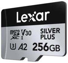 Lexar SILVER PLUS Tarjeta Micro SD 128GB V30 U3 A2 205MB/S, Tarjeta de Memoria de Alta Velocidad 4K para DJI Pocket 3 GoPro Nintendo Switch, Almacenamiento TF Portátil para Dron Cámara de Acción Cámara de Salpicadura - Ver 1