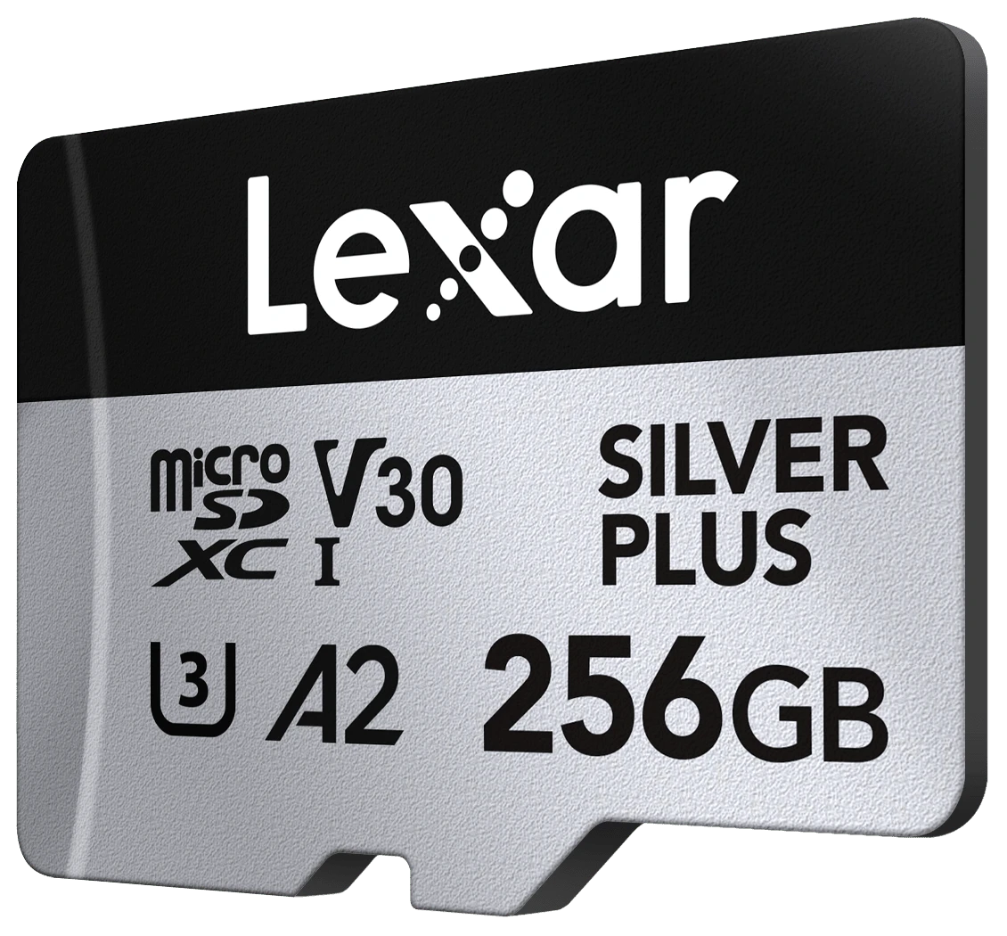 Lexar SILVER PLUS Tarjeta Micro SD 128GB V30 U3 A2 205MB/S, Tarjeta de Memoria de Alta Velocidad 4K para DJI Pocket 3 GoPro Nintendo Switch, Almacenamiento TF Portátil para Dron Cámara de Acción Cámara de Salpicadura - Ver 1