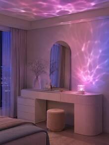 1pc Cylindrical Water Ripple Projection Lamp, Colorful Ocean Wave Light Night Light | Suitable For Bedroom, Bedside, Dorm, Room Decor | USB Powered - Multicolor - View 8