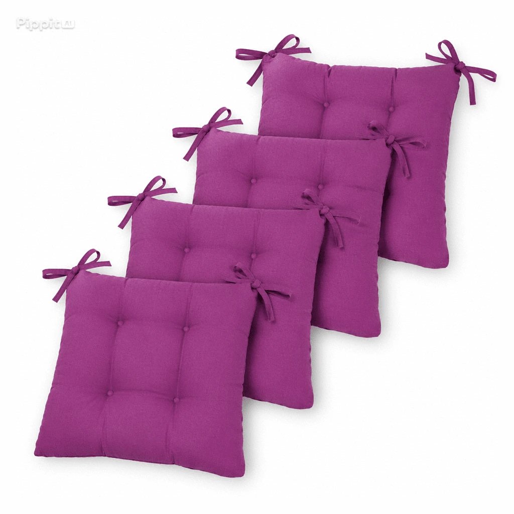 4 Packs Pofidik Chair Seat Cushions, 40*40 Cm – Extra Soft & Comfortable In Der Turkei - Purple - View 1
