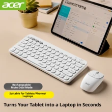Acer Wireless Bluetooth Keyboard And Mouse Set For Tablets: Quiet Operation, Rechargeable, Slim And Portable, Suitable For Desktop Computers, Laptops, Mobile Phones, Mac Tablets, IPads. [Compatible With Computers/Tablets/Mobile Phones] - View 14
