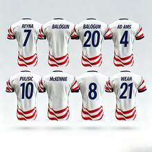 USMNT 2026 World Cup Home Soccer Jersey, Pulisic Reyna McKennie Balogun Weah Adams USA National Team Replica Football Shirt - 主場-20 - 查看 9
