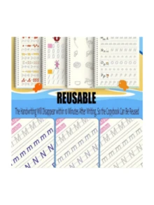 1 Set 4 Books Reusable English Handwriting Practice Books With Pen, English/Letters/Numbers/Drawing/Addition & Subtraction Pen Control Training, Grooved Practice Books For Repeated Writing, Holiday Gift, Back To School - Calligraphy Practice Book - View 5