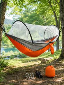 1pc/Set Hammock Automatic Quick Opening Mosquito Net Outdoor Camping Pole Hammock Swing Anti-Rollover Nylon Rocking Chair 220x100cm - Multiple Styles - View 9