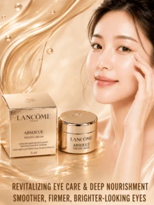 Lancôme 兰蔻全新臻致眼霜，20/5/3/1毫升，提拉紧致，提亮肤色，滋润眼周肌肤，抗皱，淡化黑眼圈，强韧修护，多重功效成分令眼周肌肤饱满紧致，焕发青春光彩，适合所有肤质，学生、上班族、日常通勤、居家旅行皆可使用，馈赠亲友的理想之选，小巧便携，每日必备眼部护理产品。 - 蘭蔻菁純眼霜 - 查看 2