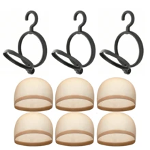 1 Juego de Combinación de Estante Colgante para Pelucas, Estante de Pelucas Montado en la Pared, Estante de Pelucas Portátil, Estante de Pelucas Plegable - Ideal para Exhibir, Almacenar y Peinar Múltiples Pelucas - Ver 1