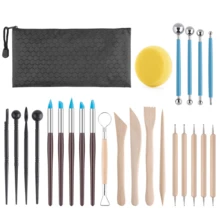 9pcs Random Style Polymer Clay Ceramic And Pottery Tools Modeling Clay Complete Tool Kit Carving Dotting Tools Set And Art Supplies, Back To School Essential. Multi-Functional Pottery Clay Tool Set 24pcs Soft Clay Shaping Tools DIY Sculpture Modeling Tools - Sets - View 1