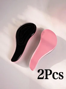 1件無痛解結髮梳，適用於女性和男性，乾濕兩用髮梳，防脫髮梳，美髮造型工具，旅行必備髮飾 - 多色 - 查看 12