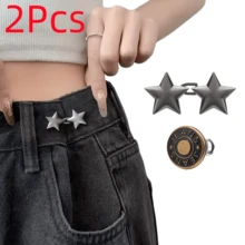 2/4/6Pcs Star Removable Waist Buckle, No-Drill No-Sew Jeans Adjustment Tool, Waist Size Reduction Fixing Button, Anti-Slip Waist Tightener, Unisex DIY Fashion Accessory - Multicolor - View 18