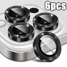 CASECOPS 6入黑色CD紋理環狀相機鏡頭保護貼膜，含安裝套件。適用於 AR 9H硬度鋼化玻璃，搭配鋼化玻璃金屬環，高透光透明、防摔、防油污、防刮、防指紋、防塵、全覆蓋、無氣泡、易安裝，適合日常使用、辦公室、居家環境 - 6片 - 查看 18