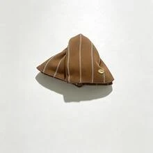 1个条纹布料三角金色奖牌优雅发夹，女士发爪，冬季发饰，时尚爪夹，夏季海滩度假发夹 - 彩色 - 查看 9
