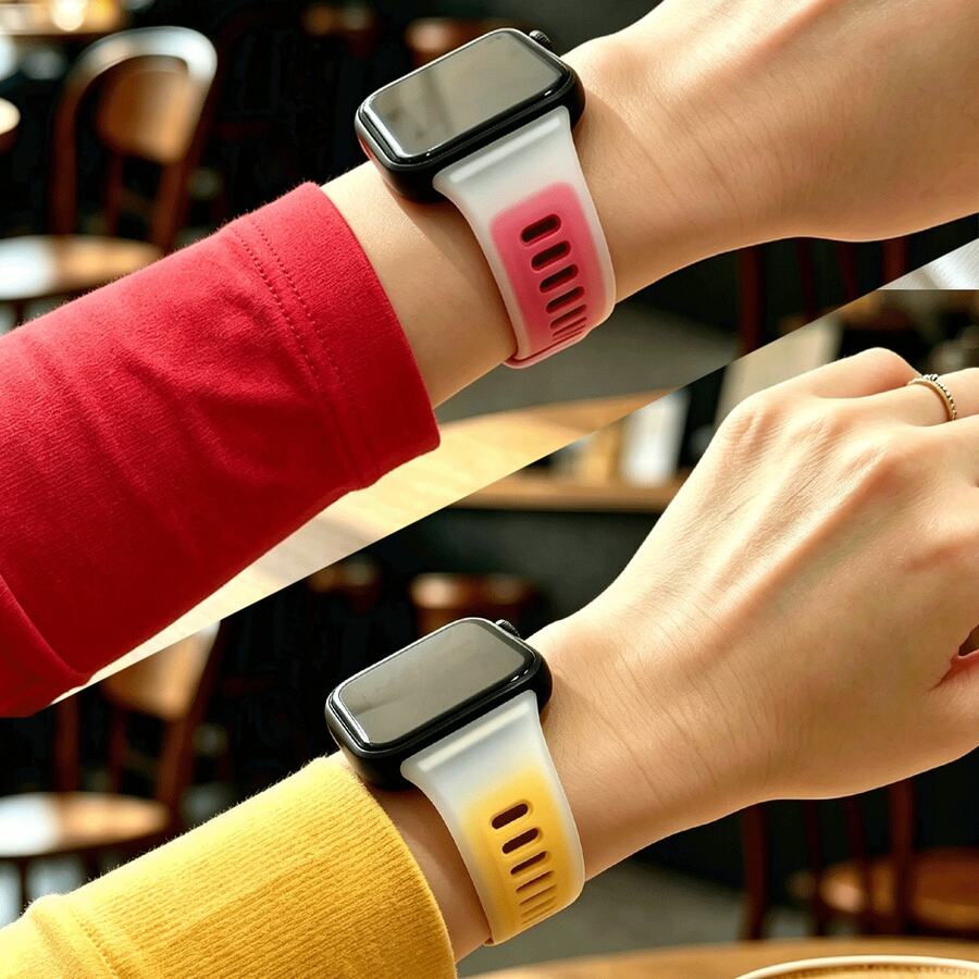 1件酷夏系列腕帶，相容於 Watch Fit 3 4 Pro Fit5pro，軟矽膠運動手錶錶帶手環 - 彩色 - 查看 1