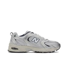 New Balance NB 530 春季 舒適 人造皮革 織品 低筒 休閒城市通勤跑步鞋 男女同款 米白銀 - 米白銀 - 查看 2