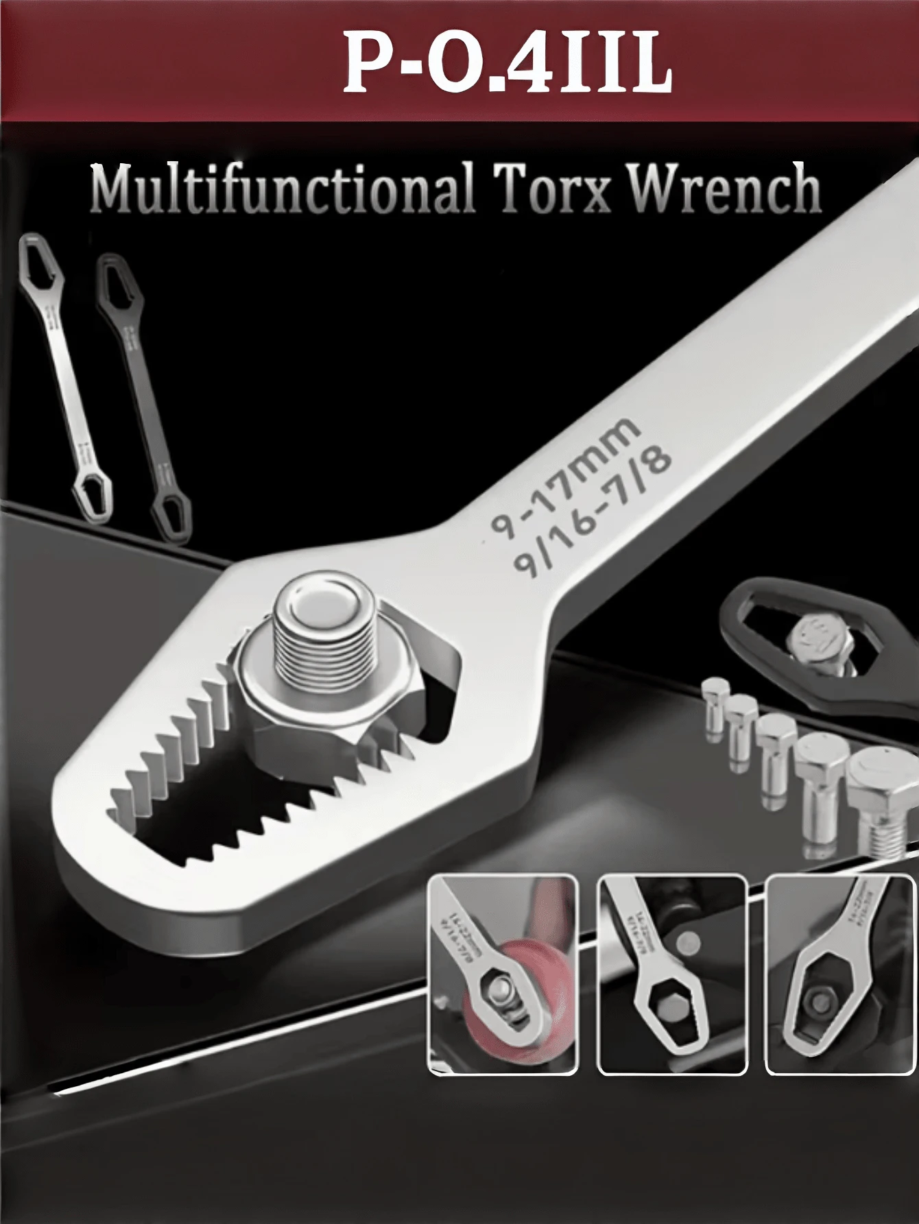 1Pc Double Head Multi-Functional Universal Wrench, 3-17mm Dual Size Self-Locking Adjustable Spanner, 5mm Thick Solid Steel Anti-Serrated Jaw Wrench, Portable Hand Tool For Auto Repair, Household Maintenance & Home DIY Projects - Wrench - View 1