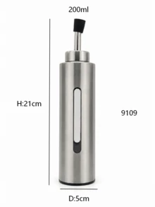 1件不鏽鋼油瓶，油瓶與液體調味料容器，附保護套，可視窗設計，4種形狀款式，適用廚房與居家烹飪，廚房配件 - 銀色 - 查看 13