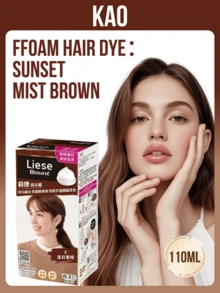 KaoFoam Foam Hair Dye: Sunset Misty Brown, Even Color Application, Effectively Covers Gray Hair, Soft And Shiny After Dyeing, Gentle Hair Care, Easy To Use, Formula Contains Lanolin Acid And Seaweed Extract, - Sunset Mist Brown - View 12
