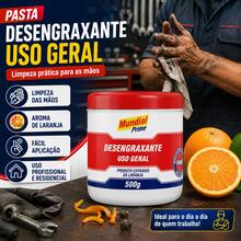 Pasta Desengraxante Uso Geral 500g Cheiro de Laranja Removedor De Graxa E Gordura - Branco - Visão 6
