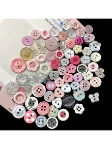Juego de botones de colores en caja de 30/40/60/80/90/100 piezas, botones decorativos versátiles para ropa, manualidades DIY y artesanías creativas, adecuados para ropa DIY, suéteres y decoración de artesanías, estilos aleatorios - Multicolor - Ver 11