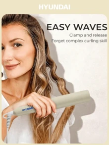 HYUNDAI Electric Egg Curling Iron, Ceramic Curling Wand, 3 Heat Settings, Portable Heating Curling Iron - Beige - View 9