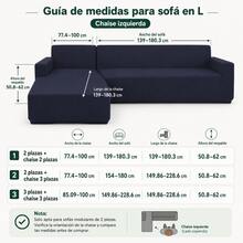 AMOROSA Universal Elastic Sofa Cover For L-Shaped Sofas (2 Pieces) Adjustable Cover For Split And Corner Sofas, Washable Non-Slip Protector For Living Room - Navy Blue - Navy Blue - View 6
