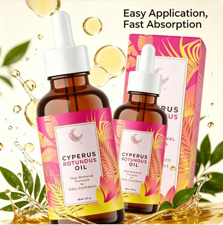 Caramela Cyperus Rotundus Oil 2 Bottles | Natural Hair Reduction Serum | Reduces Unwanted Hair Growth, Moisturizes & Soothes Skin - 花香調 - 查看 1