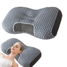 Bantal Tidur, Bantal Leher Serviks untuk Penopang Leher, Bantal Kontur Serviks untuk Meredakan Ketidaknyamanan Leher, Bantal Penopang Leher untuk Tidur Telentang, Penopang untuk Tidur Miring dan Telentang, Bantal Ergonomis dengan Sarung Bantal - Grey - View 12