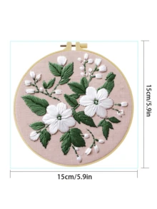 Embroidery Kit, 15x15cm/5.9x5.9 Inch, 20x20cm/7.9x7.9 Inch, Handmade DIY Embroidery Kit, Lemon, Daisy, Strawberry Embroidery Patterns, Simple Patterns, Classic Patterns, Suitable For Adult Beginners, Includes Embroidery Fabric, Instructions, Embroidery Hoop And Needle & Thread, Gifts For Friends And Family, Furniture, Office Handmade Art - A - View 11