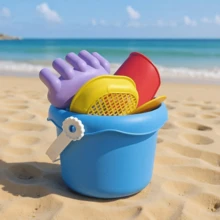 Kids Beach Sand Toy Set, 17Pcs Basic Version & 20Pcs Upgrade Version, Includes Sand Bucket, Shovel, Rake, Rolling Pin & Ocean Animal Castle Sand Molds, Summer Outdoor Sandbox Water Play Toys - Multicolor - View 8