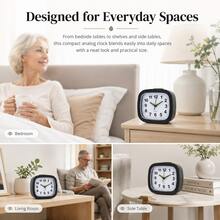 1pc Analog Alarm Clock, Silent Non-Ticking, Snooze Night Light, 1 AA Battery Operated Not Included, ABS Shell, Large Number Bedside Desk Clock For Bedroom Nightstand Living Room Office Dorm Kitchen, Gift For Dad Mom Girlfriend Students Elderly - Multicolor - View 13