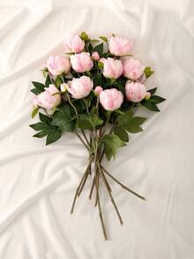 1/5 piezas Ramo de peonías artificiales, peonías realistas, flores artificiales, ramo de flores falsas para decoración del hogar, regalo del Día de San Valentín, regalo del Día de la Madre, decoración de centro de mesa para bodas, decoración de fiestas, ramo de novia, decoración de oficina, decoración de dormitorio y sala de estar - Rosa - Ver 6