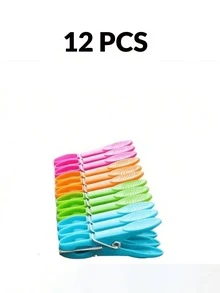 96/72/36/24/12pcs Colorful Plastic Clothes Pegs Laundry Clips Spring Clothes Pins Set For Clothes Towels Socks, Random Color, Space Saving - Multicolor - View 8
