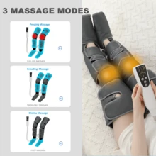 LUYAO 2 Pics Air Compression Leg Massage, Professional Sequential Device For Massage Equipment, Foot And Leg Boots Massager System With Dynamic Compression Technology, Kneading Squeeze Deep Relaxation, Christmas Gift For Dad Mom And Lover - Dark Grey - View 5