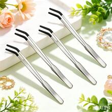 10-Inch Non-Slip Extended Tweezers, Stainless Steel + Plastic Coated Tips, Straight Or Curved, 4-In-1: For Aquarium Plants, Jewelry, Potted Plants, Feeding Lizards And Geckos, 1/2/4pcs - C-Silver - View 17