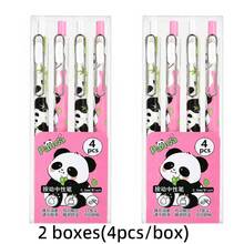 4/8pcs Boxed Carton Panda High-End Metal Barrel Gel Pens, Smooth Writing, Metal Pen Holder, 0.5mm Black Click Pens, Press Pens,Press Out The Refill,Back To School Supplies - Multicolor - View 6