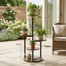 4-Tier Indoor Plant Stand Compact Corner Shelf MDF Iron Space-Saving Vertical Design For Living Room Balcony Easy Assembly - View 4